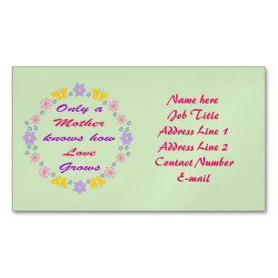 Mütter Tag Blume und Schmetterlinge Custom Magnetische Visitenkarte