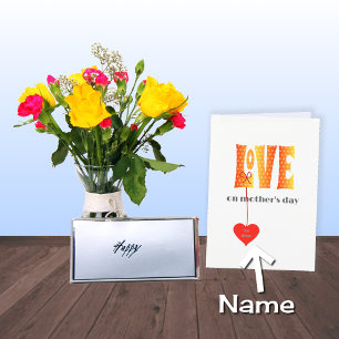 Mütter Tag hinzufügen Name LIEBE Karte