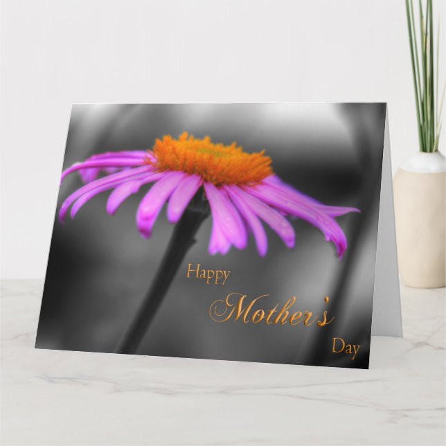 Mütter Tag Lila und Orangenblume Karte (Vorderseite)
