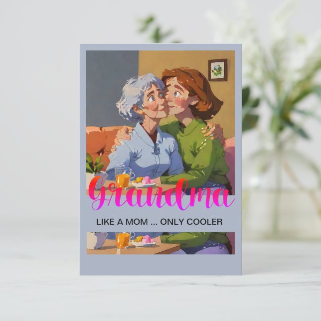 Mutter-Tag-Oma: Danke-Karte Dankeskarte (Stehend Vorderseite)