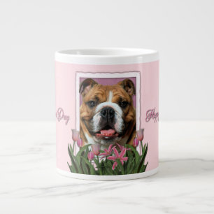 Mutter-Tag - rosa Tulpen - Bulldogge Jumbo-Tasse