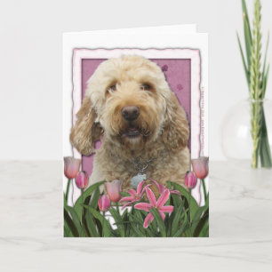 Mutter-Tag - rosa Tulpen - GoldenDoodle Karte