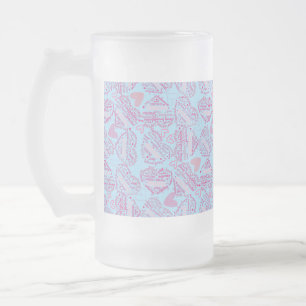 Mutter Tage Herz 01.Pink Lblue BG Mattglas Bierglas