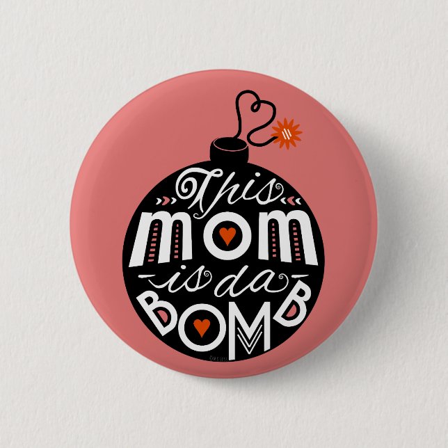 Mutter-Tagesniedliche Mama DA bombardieren moderne Button (Vorderseite)