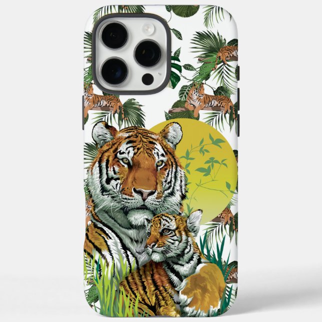 Mutter Tiger mit Kuh iPhone 16 Pro Max Hülle (Rückseite)