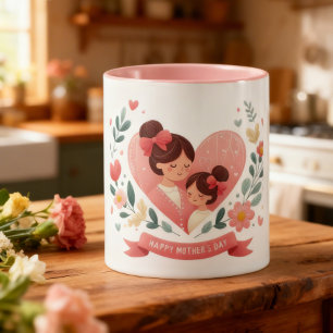Mutter & Tochter Blumenherz - Alles Liebe zum Mutt Tasse