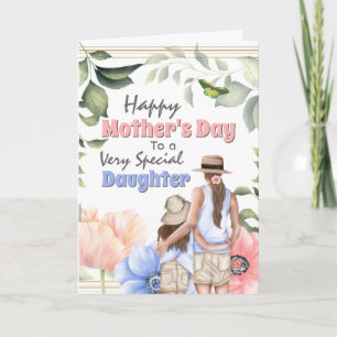 Mutter Tochter Illustration anemone Blume Karte