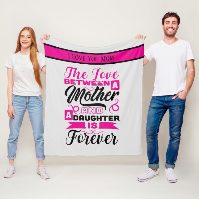 Mutter Tochter Liebe fügt Text hinzu Fleecedecke (Beispiel)