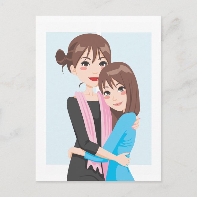 Mutter Tochter-Liebe Postkarte (Vorderseite)