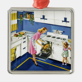 Mutter-/Tochter-Retro Küche #2 Ornament Aus Metall