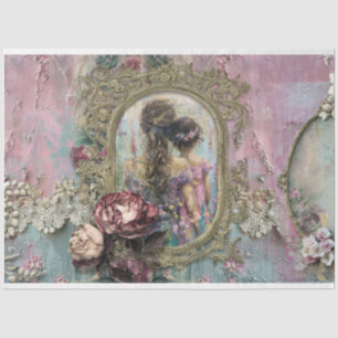Mutter & Tochter Shabby Chic und BlumenCollage Seidenpapier