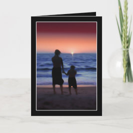 Mutter & Tochter Spaziergang am Strand Karte