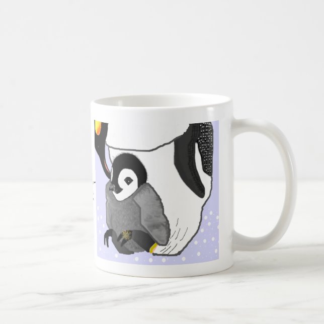 Mutter-u. Baby-Pinguin Kaffeetasse (Rechts)