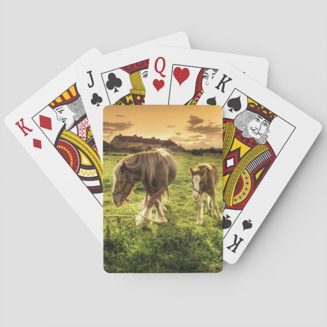 Mutter-u. Fohlen-Pferd Spielkarten (Rückseite)