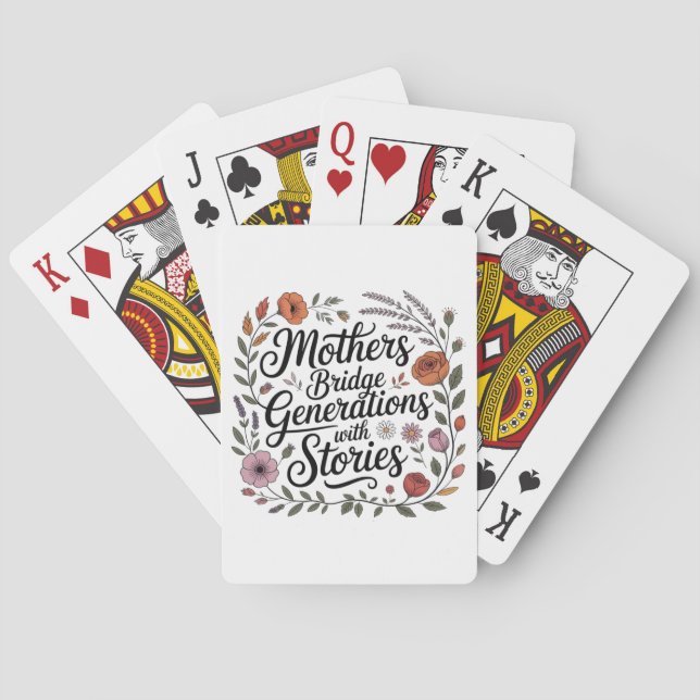 Mütter überbrücken Generationen mit Geschichten Spielkarten (Rückseite)