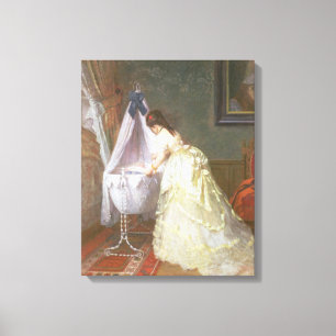 Mutter und Baby, 1869 (Öl auf Tafel) Leinwanddruck