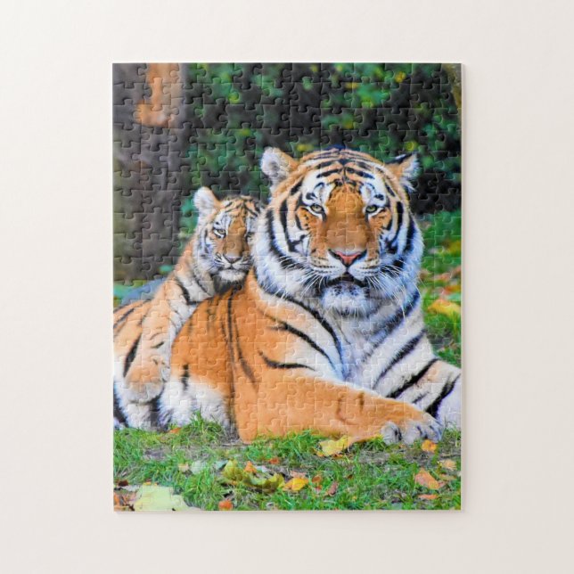 Mutter und Baby Animal Tiger Fototier (Vertikal)