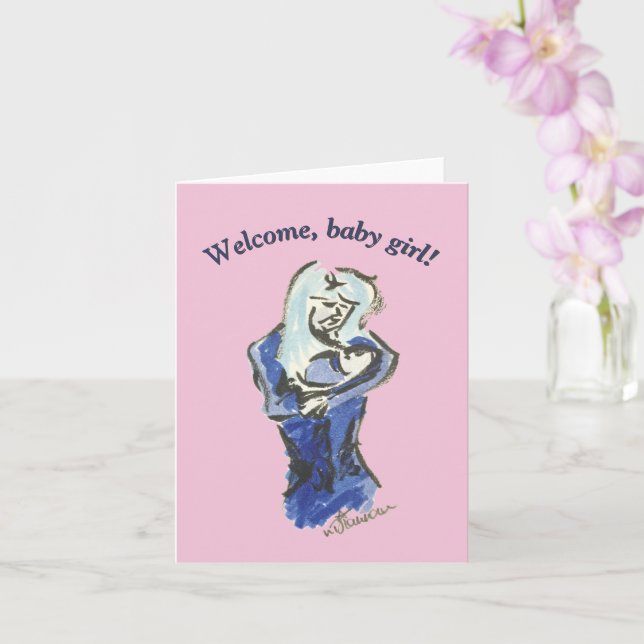 Mutter und Baby "Baby Girl Card" Karte (Orchidee)