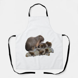 Mutter und Baby Capybaras, Schürze