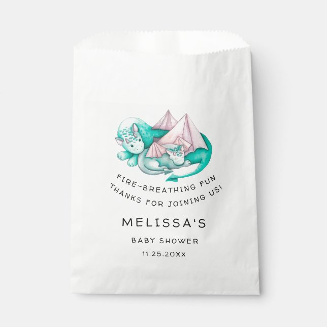 MUTTER UND BABY DRAGON BABY DUSCHE GESCHENKTÜTCHEN (Vorderseite)