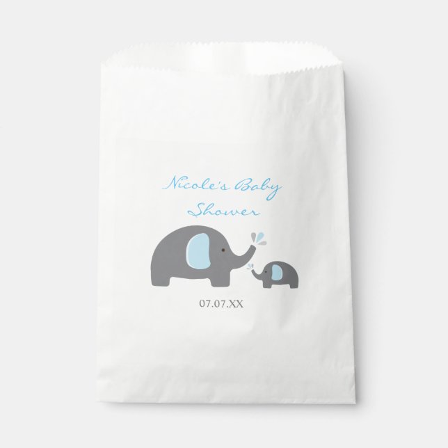 Mutter und Baby Elephant Dusche Gastgeschenk-Tasch Geschenktütchen (Vorderseite)