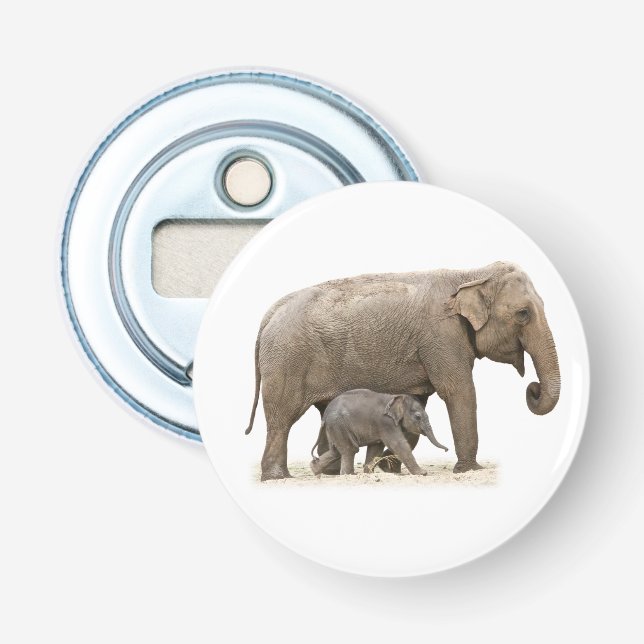 Mutter und Baby Elephant Flaschenöffner (Vorderseite)