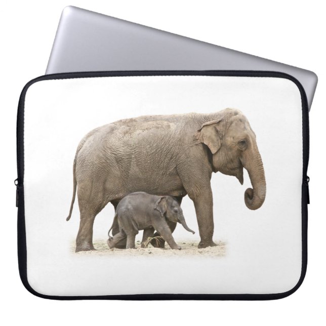 Mutter und Baby Elephant Laptopschutzhülle (Vorderseite)