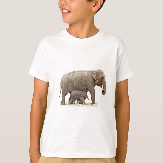 Mutter und Baby Elephant T-Shirt (Vorderseite)