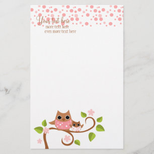 Mutter-und Baby-Eule Briefpapier