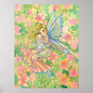 Mutter und Baby Fairy Art Poster Print