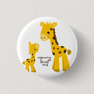 Mutter und Baby Giraffe Button