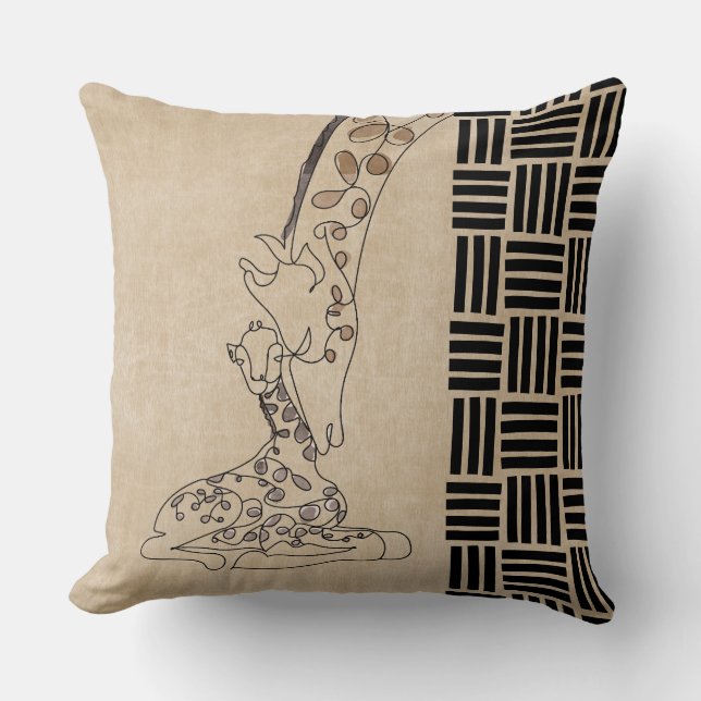 Mutter und Baby Giraffe Stilvoll modern Kissen (Vorderseite)