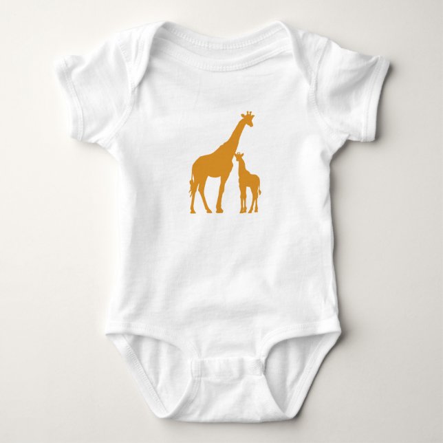 Mutter-und Baby-Giraffen-einteilige Baby-Kleidung Baby Strampler (Vorderseite)