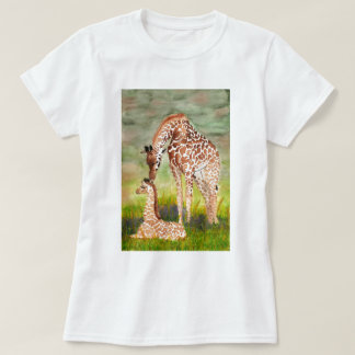 Mutter-und Baby-Giraffen T-Shirt