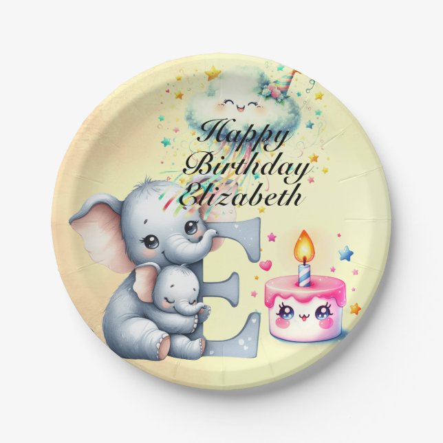 Mutter und Baby glücklich Geburtstag Pappteller (Vorderseite)