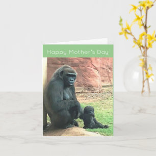Mutter- und Baby-Gorilla-Muttertags-Karte Karte