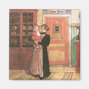 Mutter und Baby in der Küche Magnet