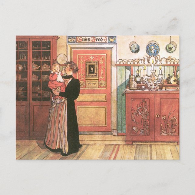 Mutter und Baby in der Küche Postkarte (Vorderseite)