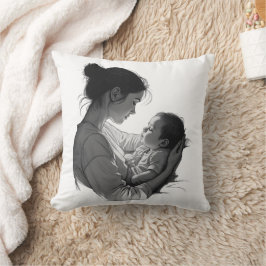 Mutter-und-Baby-Kunstwerk Kissen