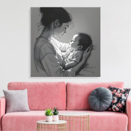 Mutter-und-Baby-Kunstwerk Leinwanddruck