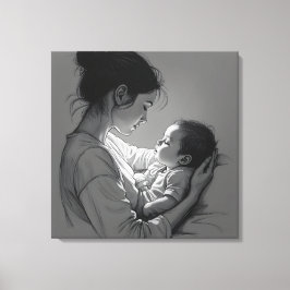 Mutter-und-Baby-Kunstwerk Leinwanddruck