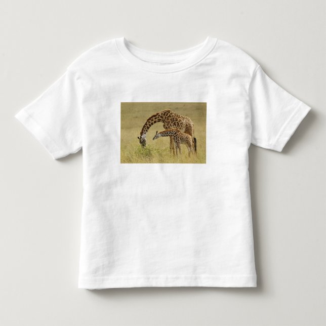 Mutter und Baby Masai Giraffe, Giraffa Kleinkind T-shirt (Vorderseite)