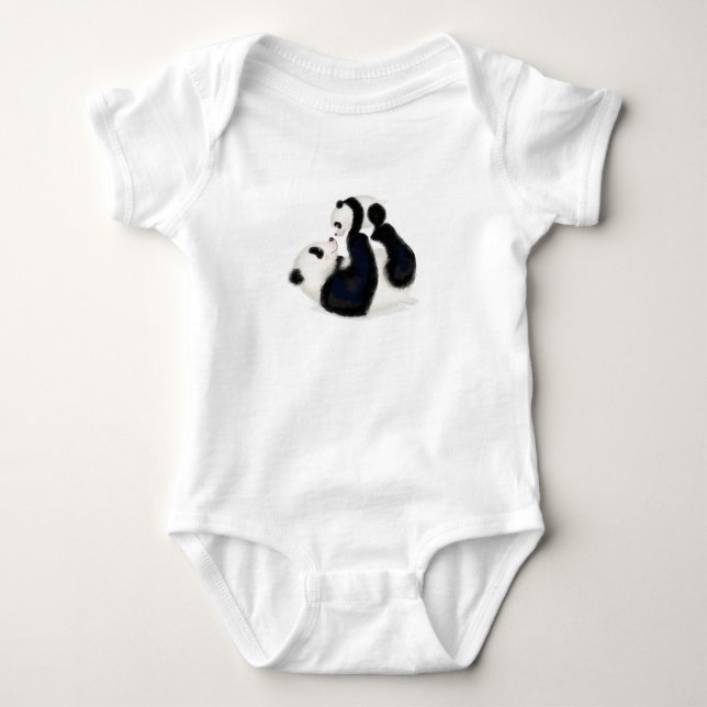 Mutter und Baby-Panda Kinderkarosserieanzug Baby Strampler (Vorderseite)