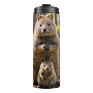 Mutter und Baby Quokka, Thermaltumbler Thermosbecher