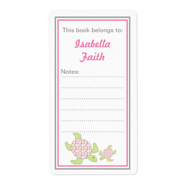 Mutter und Baby Sea Turtles Buchzeichen Babydusche (Vorne)