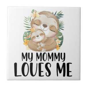 Mutter und Baby Sloths Meine Mami Lieben Me Tropic Fliese