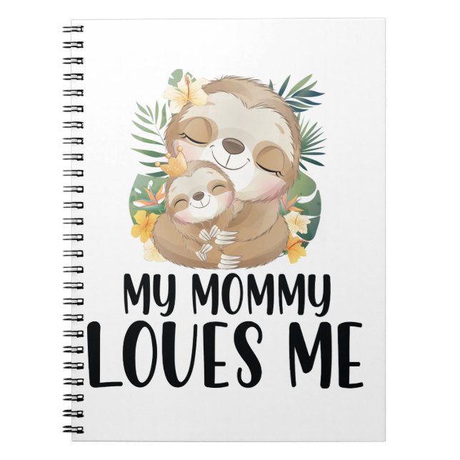 Mutter und Baby Sloths Meine Mami Lieben Me Tropic Notizblock (Vorderseite)