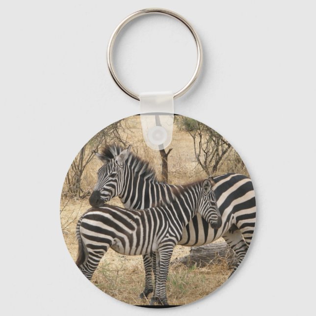 Mutter und Baby Zebra Schlüsselanhänger (Vorderseite)