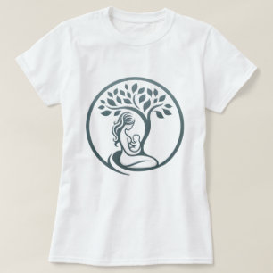 Mutter und Babybaum Einfache Silhouette Geburt, Ge T-Shirt