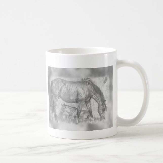 Mutter und Fohlen Kaffeetasse (Rechts)